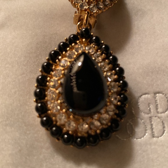 KJL Kenneth Jay Lane clip on earrings black - Picture 3 of 7